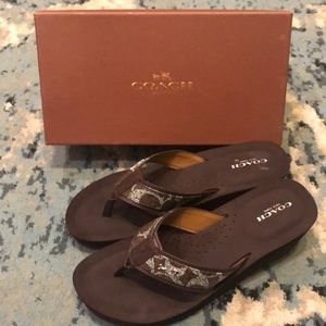 Coach Jaden wedge flip flops